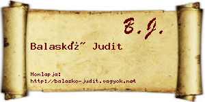Balaskó Judit névjegykártya