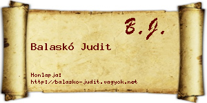 Balaskó Judit névjegykártya